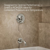 Purist® Rite-Temp® bath and shower trim kit with push-button diverter and lever handle, without showerhead