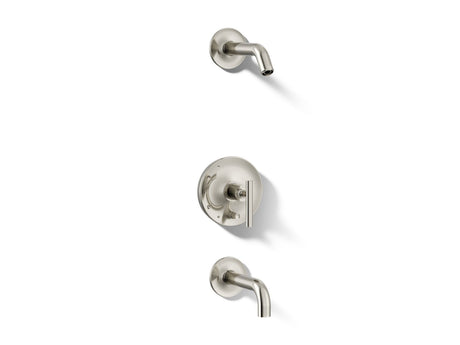 Purist® Rite-Temp® bath and shower trim kit with push-button diverter and lever handle, without showerhead