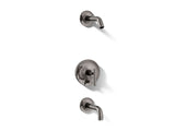Purist® Rite-Temp® bath and shower trim kit with push-button diverter and lever handle, without showerhead