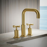 Purist® Deck-mount bath faucet trim with Cross handles