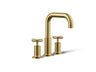 Purist® Deck-mount bath faucet trim with Cross handles