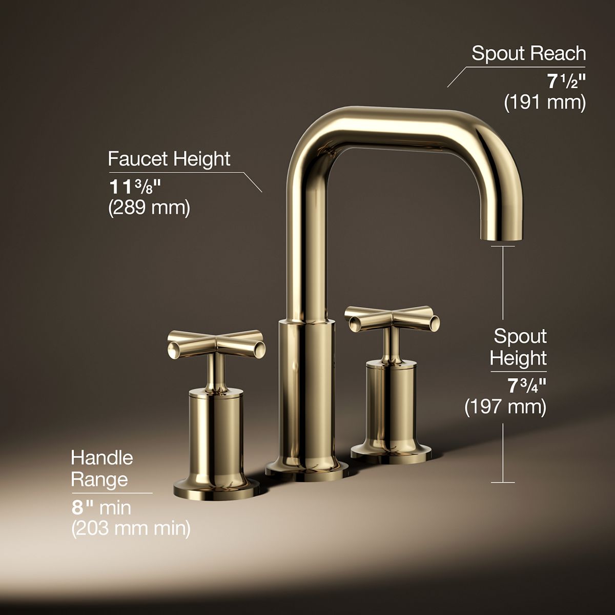 Purist® Deck-mount bath faucet trim with Cross handles