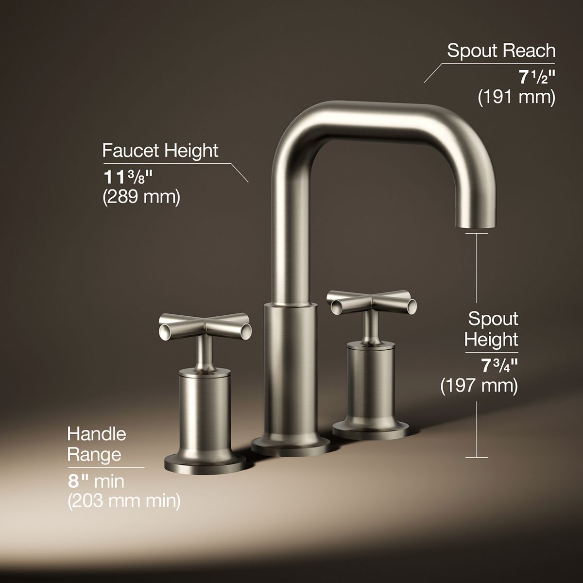 Purist® Deck-mount bath faucet trim with Cross handles
