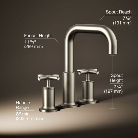 Purist® Deck-mount bath faucet trim with Cross handles