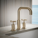 Purist® Deck-mount bath faucet trim with Cross handles