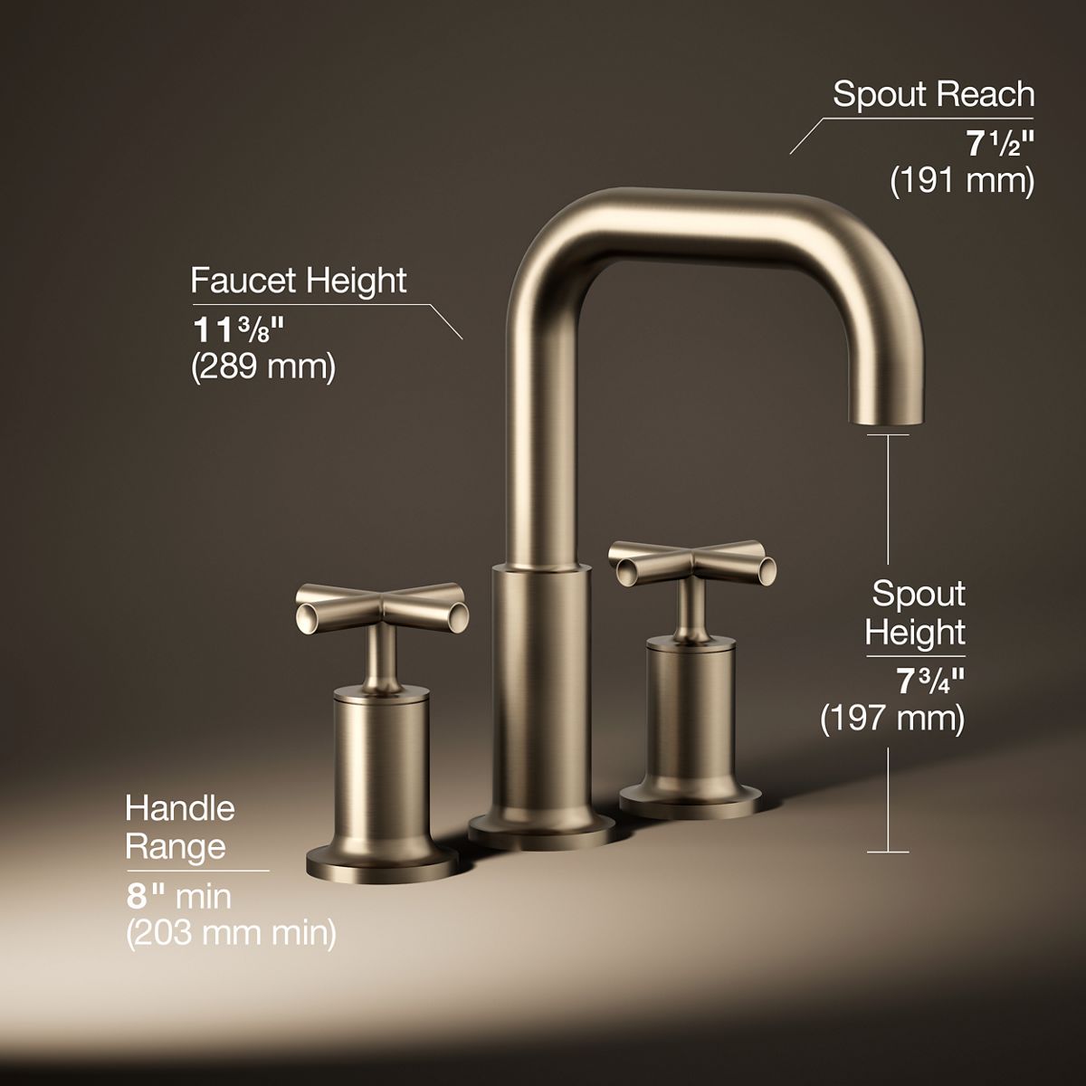Purist® Deck-mount bath faucet trim with Cross handles