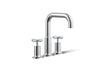 Purist® Deck-mount bath faucet trim with Cross handles