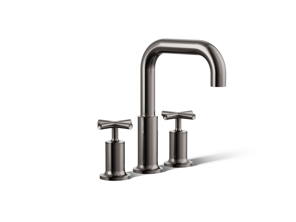 Purist® Deck-mount bath faucet trim with Cross handles