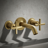 Purist® Deck- or wall-mount bath faucet handle trim with cross design