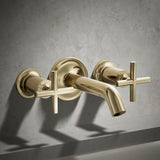 Purist® Deck- or wall-mount bath faucet handle trim with cross design
