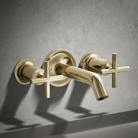 Purist® Deck- or wall-mount bath faucet handle trim with cross design