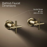 Purist® Deck- or wall-mount bath faucet handle trim with cross design