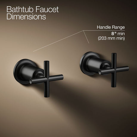 Purist® Deck- or wall-mount bath faucet handle trim with cross design