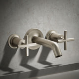 Purist® Deck- or wall-mount bath faucet handle trim with cross design