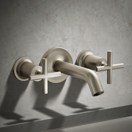 Purist® Deck- or wall-mount bath faucet handle trim with cross design