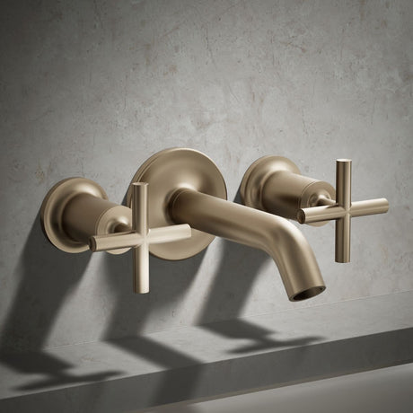 Purist® Deck- or wall-mount bath faucet handle trim with cross design