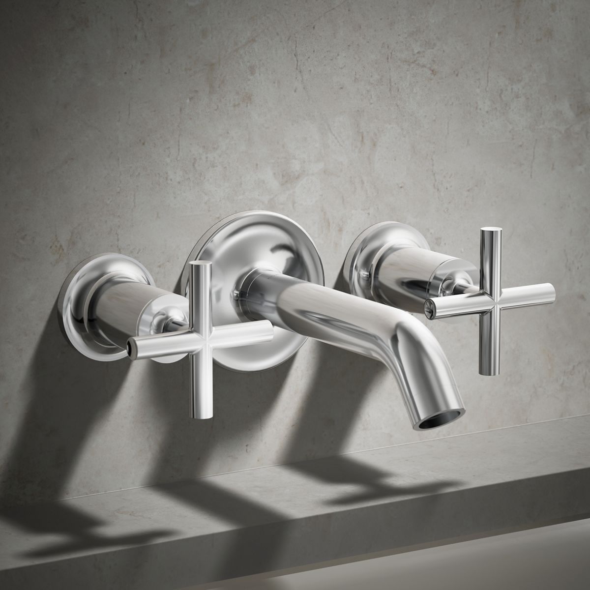 Purist® Deck- or wall-mount bath faucet handle trim with cross design