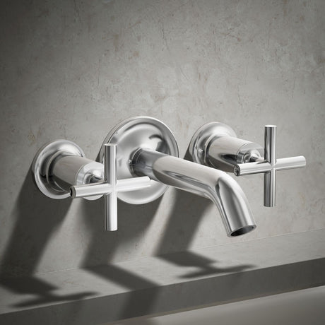 Purist® Deck- or wall-mount bath faucet handle trim with cross design