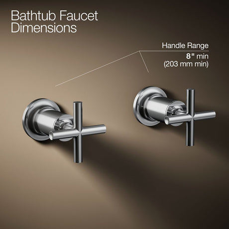 Purist® Deck- or wall-mount bath faucet handle trim with cross design