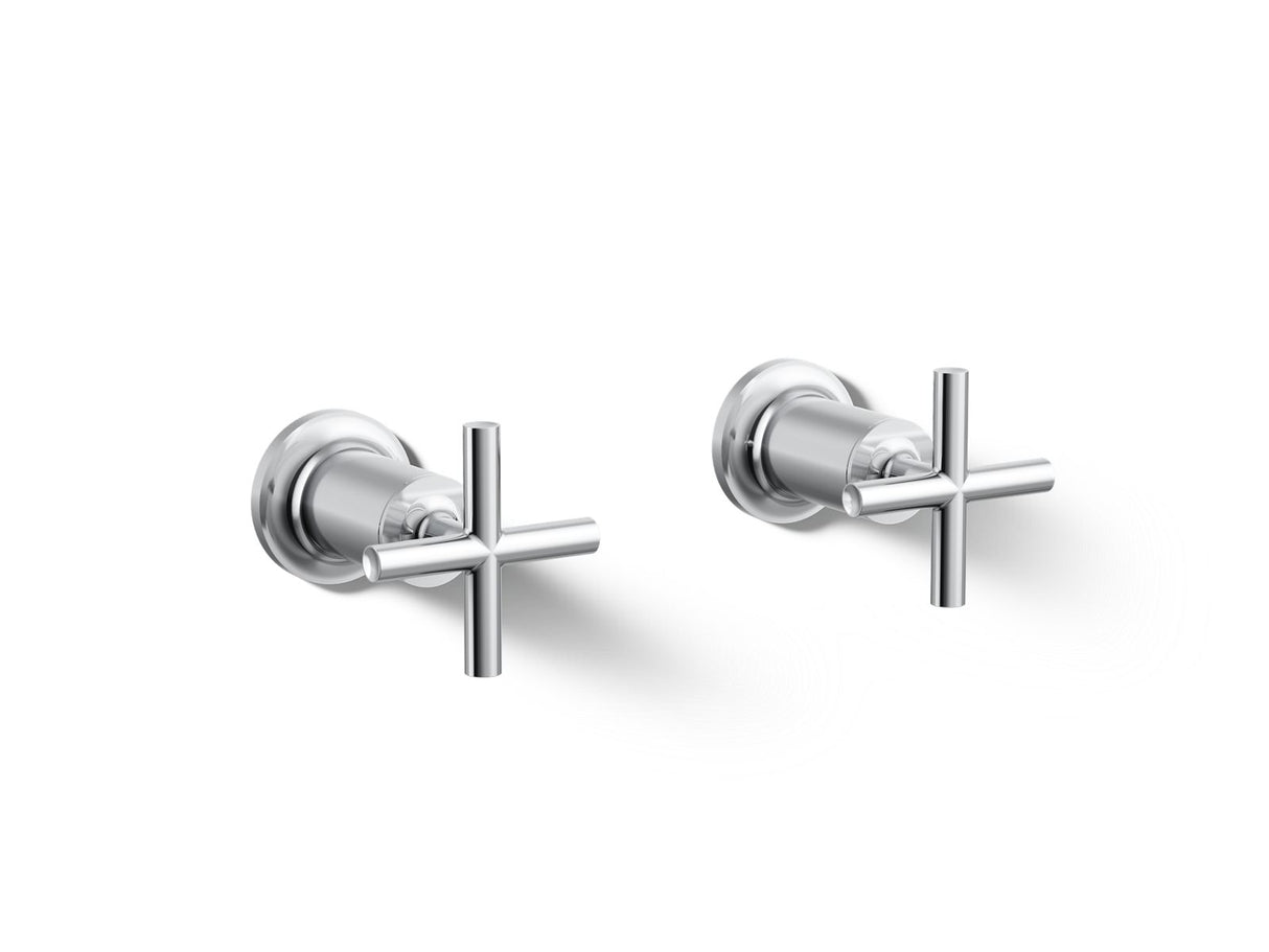 Purist® Deck- or wall-mount bath faucet handle trim with cross design