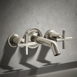 Purist® Deck- or wall-mount bath faucet handle trim with cross design
