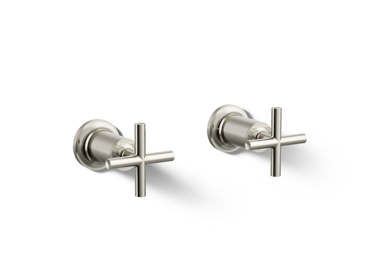 Purist® Deck- or wall-mount bath faucet handle trim with cross design