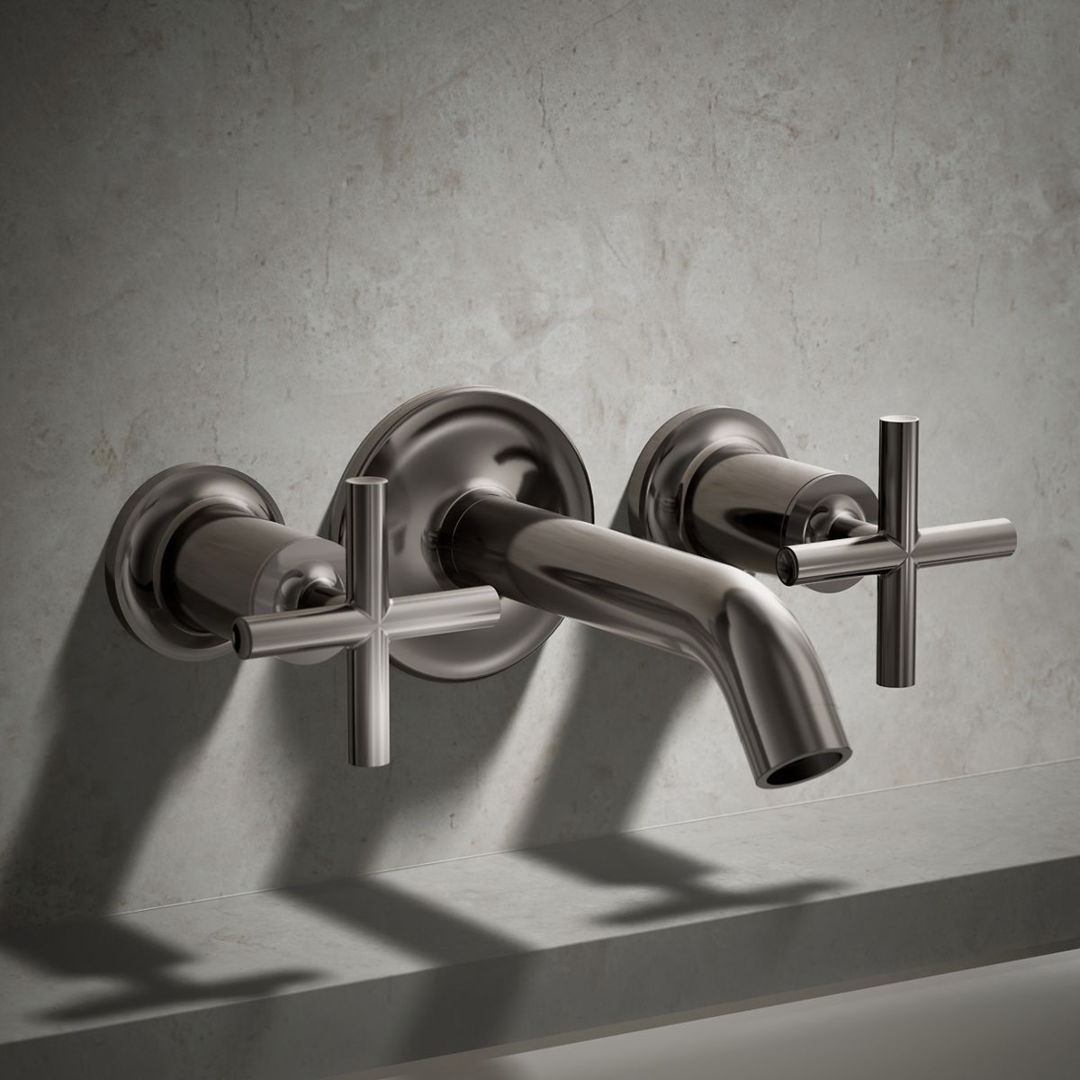 Purist® Deck- or wall-mount bath faucet handle trim with cross design