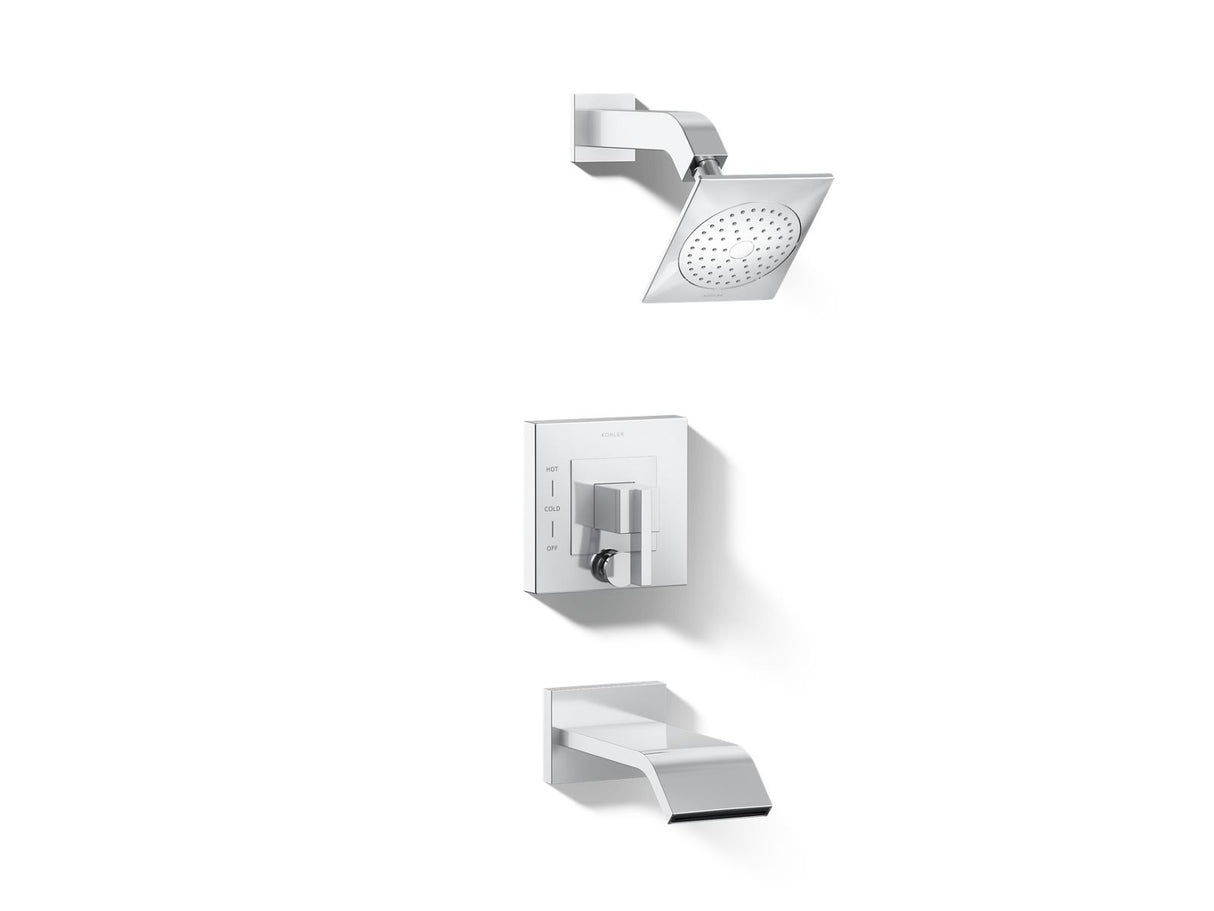 Loure® Rite-Temp® bath and shower trim kit with push-button diverter, 2.5 gpm