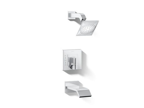 Loure® Rite-Temp® bath and shower trim kit with push-button diverter, 2.5 gpm