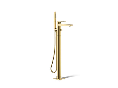 Parallel® Floor-mount bath filler trim with handshower
