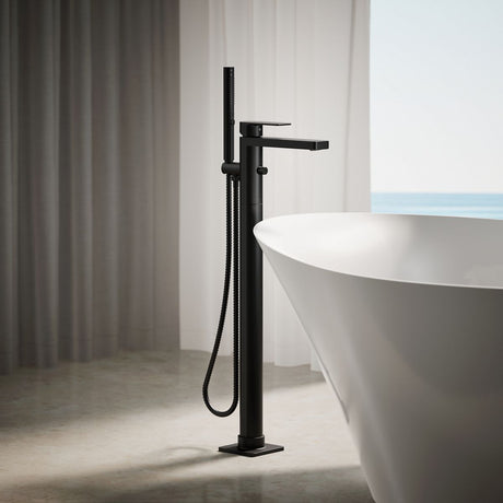 Parallel® Floor-mount bath filler trim with handshower