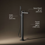 Parallel® Floor-mount bath filler trim with handshower