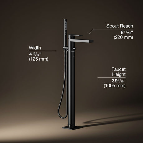 Parallel® Floor-mount bath filler trim with handshower