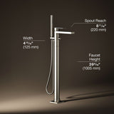 Parallel® Floor-mount bath filler trim with handshower