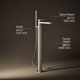Parallel® Floor-mount bath filler trim with handshower