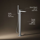 Parallel® Floor-mount bath filler trim with handshower