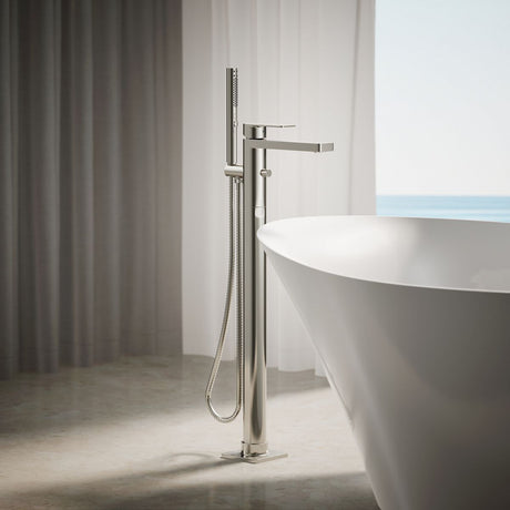 Parallel® Floor-mount bath filler trim with handshower