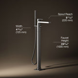 Parallel® Floor-mount bath filler trim with handshower