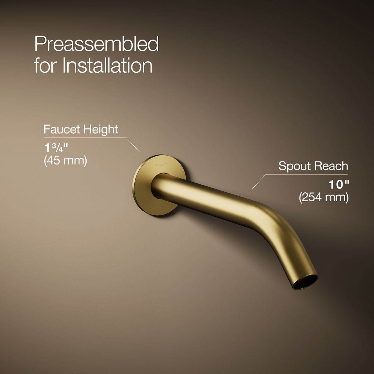 Components® Wall-mount bathroom sink faucet spout with Tube design, 1.2 gpm