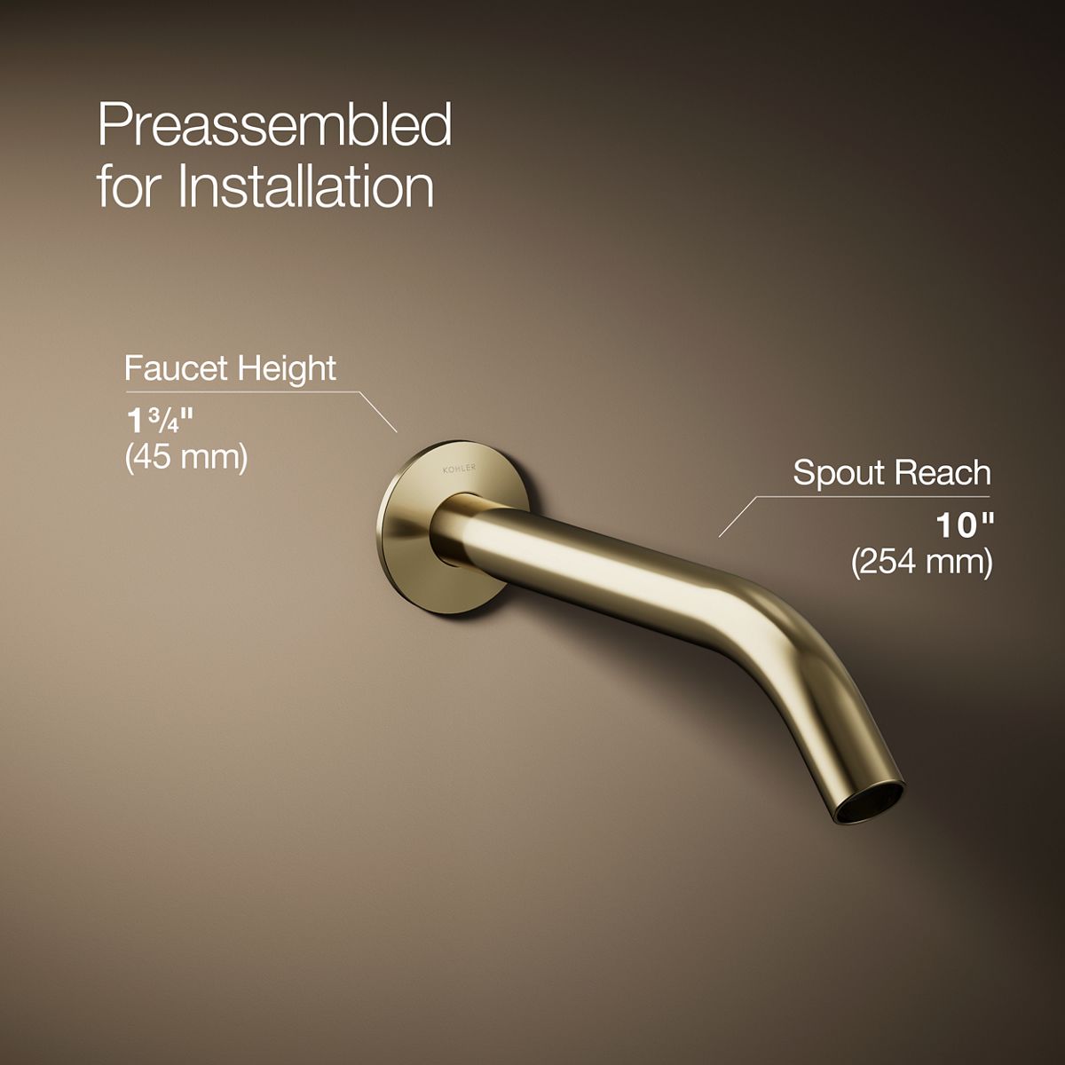 Components® Wall-mount bathroom sink faucet spout with Tube design, 1.2 gpm