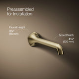 Occasion® Wall-mount bathroom sink faucet spout with Straight design, 1.2 gpm