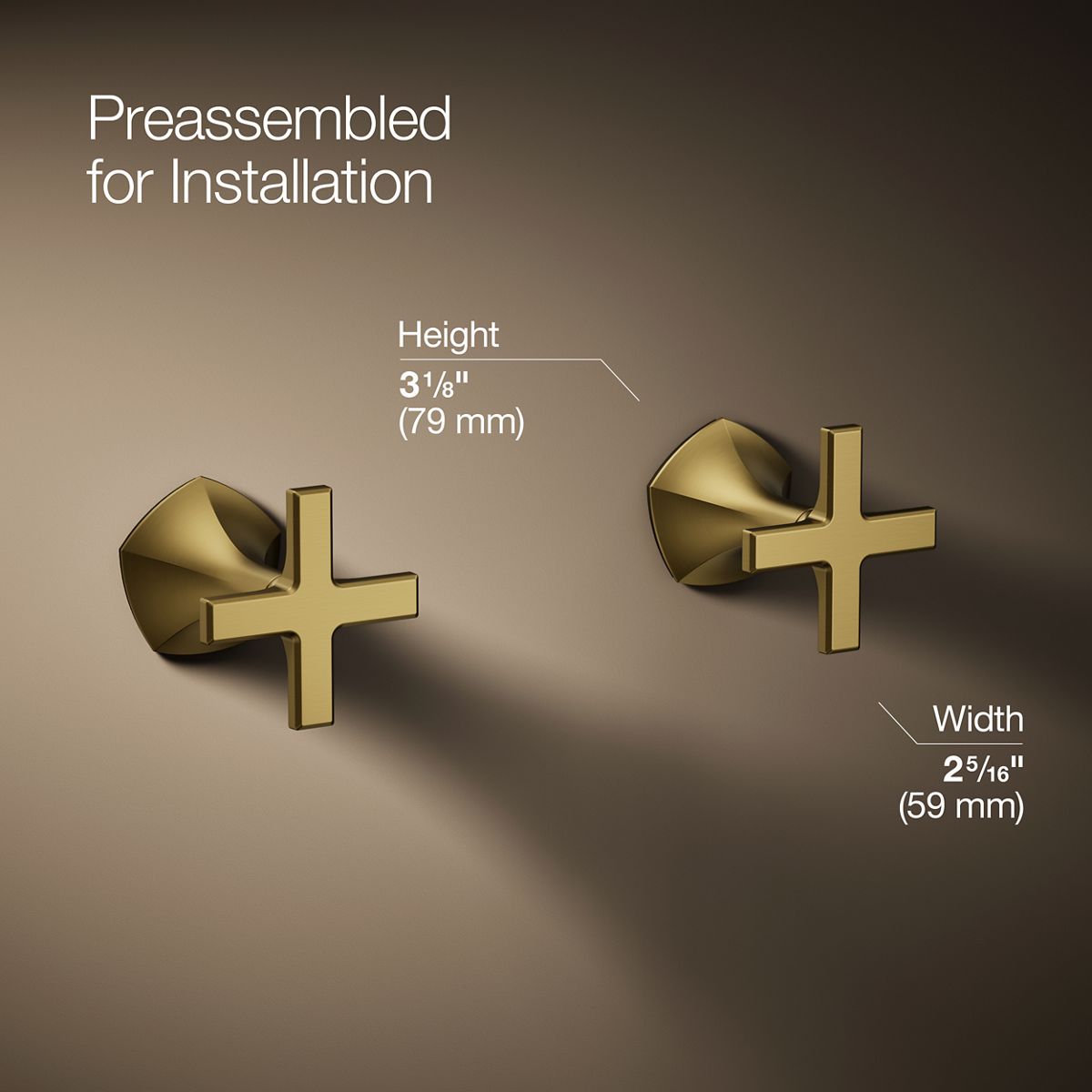 Occasion® Wall-mount bathroom sink faucet Cross handle trim, 1.2 gpm