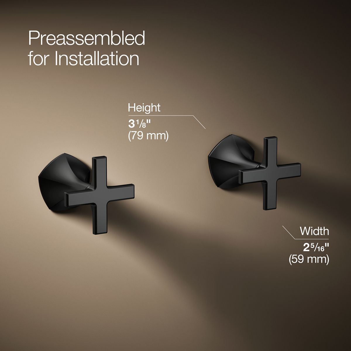 Occasion® Wall-mount bathroom sink faucet Cross handle trim, 1.2 gpm