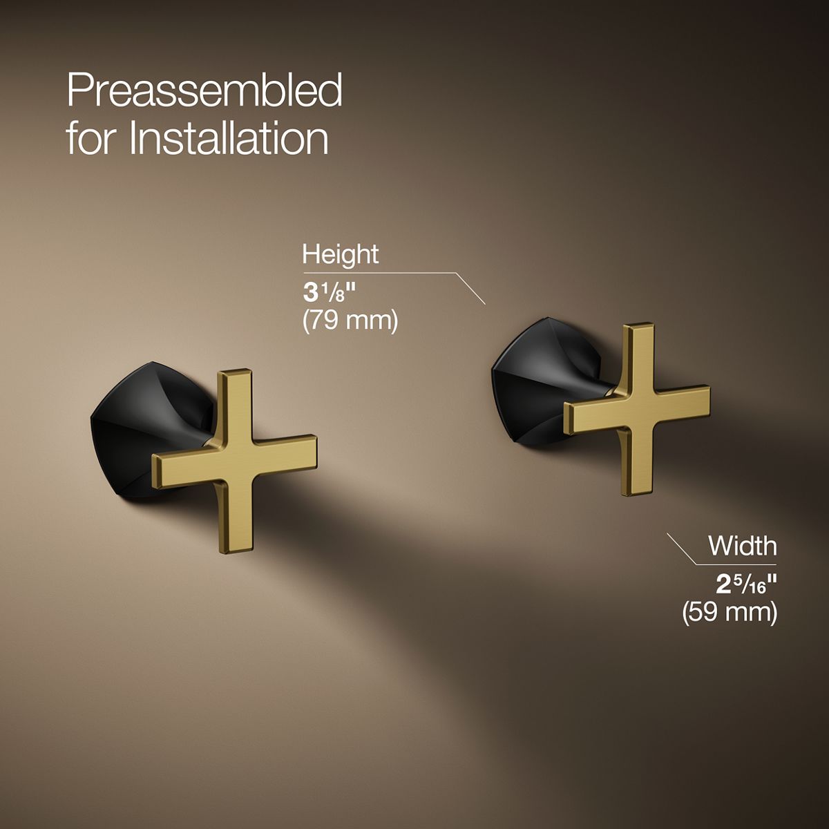 Occasion® Wall-mount bathroom sink faucet Cross handle trim, 1.2 gpm