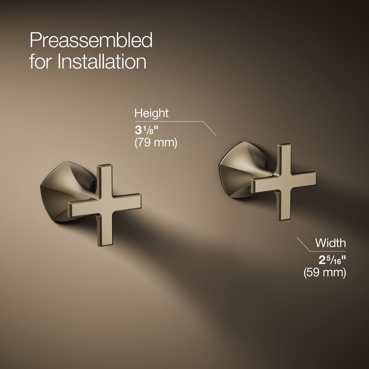 Occasion® Wall-mount bathroom sink faucet Cross handle trim, 1.2 gpm