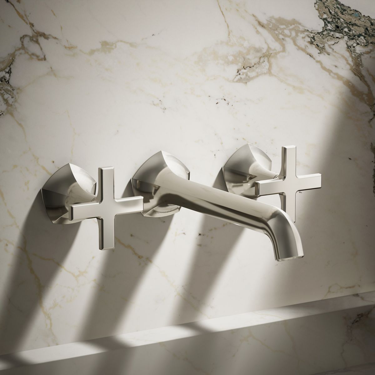 Occasion® Wall-mount bathroom sink faucet Cross handle trim, 1.2 gpm