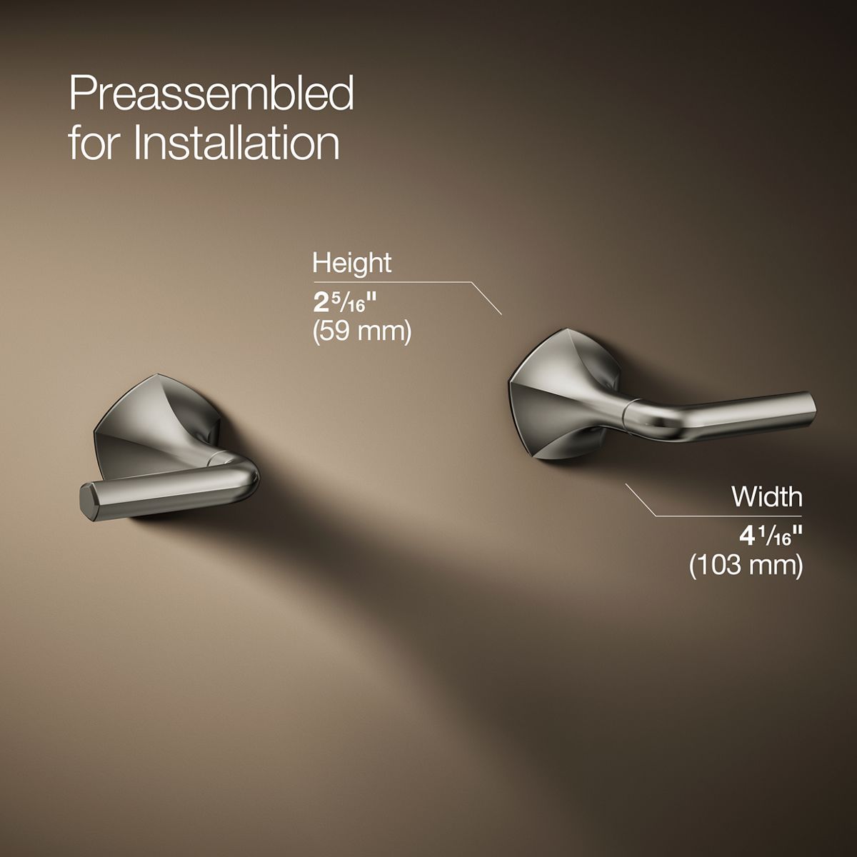 Occasion® Wall-mount bathroom sink faucet Lever handle trim, 1.2 gpm