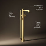 Riff® Floor-mount bath filler trim with handshower