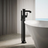 Riff® Floor-mount bath filler trim with handshower