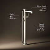Riff® Floor-mount bath filler trim with handshower